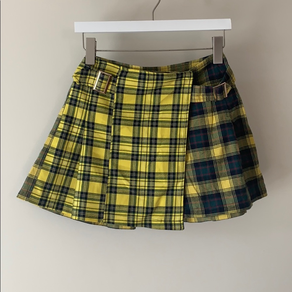 Topshop plaid wrap skirt